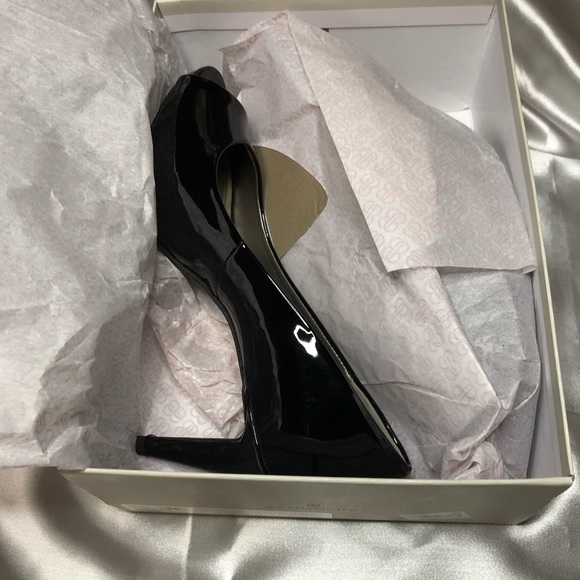 Black Peep Toe Heels - Picture 4 of 4